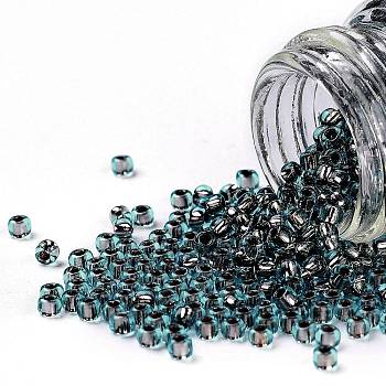 TOHO Round Seed Beads, Japanese Seed Beads, (748) Copper Lined Light Aqua, 11/0, 2.2mm, Hole: 0.8mm, about 50000pcs/pound