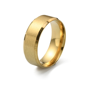 201 Stainless Steel Plain Band Ring for Men Women, Matte Gold Color, US Size 10 3/4(20.3mm)