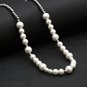 Stainless Steel Pearl Bib Necklaces for Unisex