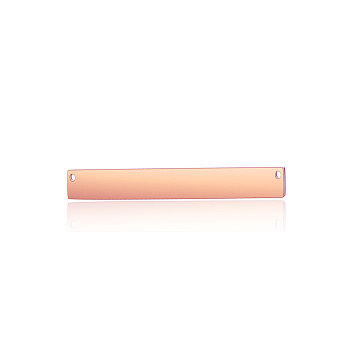 201 Stainless Steel Links connectors, Rectangle, Rose Gold, 15x5x1.5mm, Hole: 1.2mm