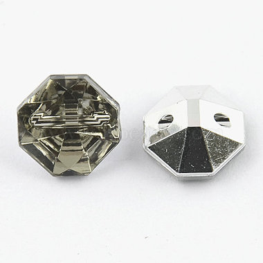 Boutons d'octogone avec strass en acrylique de Taiwan avec 2 trou(X-BUTT-F016-25mm-19)-2
