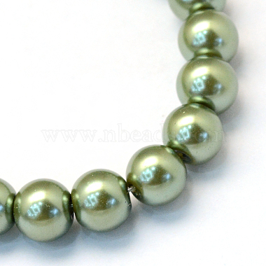 Backen gemalt pearlized Glasperlen runden Perle Stränge(X-HY-Q003-4mm-49)-2