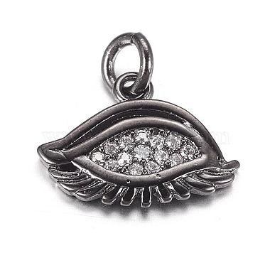 Gunmetal Eye Brass+Cubic Zirconia Charms