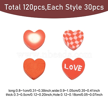 120Pcs 4 Styles Handmade Polymer Clay Beads(CLAY-YW0002-66)-3