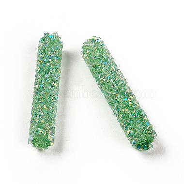 32mm MediumSeaGreen Column Glass Beads