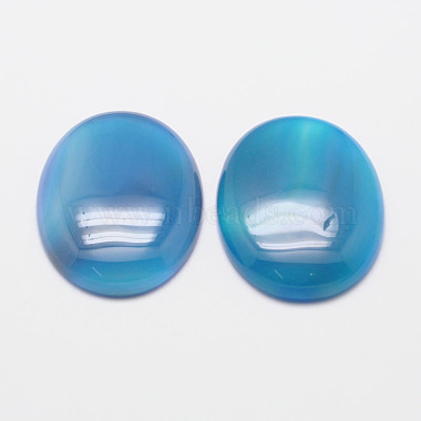 18mm Blue Oval Natural Agate Cabochons
