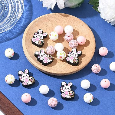 25Pcs 5 Styles Easter Theme Silicone Beads Kits(SIL-YW0003-79)-5