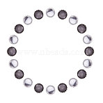 DIY Cabochon Settings Making, with Brass  Findings and Glass Cabochons, Flat Round, Clear, Mixed Color, 11.8x7.2x3.5cm(DIY-NB0001-34)
