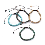 Braided Bead Bracelets, with Natural & Synthetic Mixed Stone Beads and Nylon Thread, 58~89mm(BJEW-JB04913)