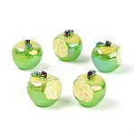Mini Resin Simulation, Apple, for Dollhouse Accessories Pretending Prop Decorations, Lime Green, 30.5~31.5x31.5x30mm(RESI-T061-16A)