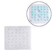 Silicone Pendant Molds, Resin Casting Molds, For UV Resin, Epoxy Resin Jewelry Making, Number & Alphabet, White, 80x90x4mm(DIY-L005-14)
