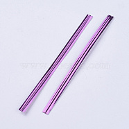 Plastic Wire Twist Ties, with Iron Core, Bread Candy Bag Ties, Purple, 79x3.8x0.3mm, about 720pcs/bag(AJEW-TAC0019-04B)