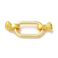 Rectangle Rack Plating Brass Fold Over Clasps, Long-lasting Plated, Lead Free & Cadmium Free, Real 18K Gold Plated, 39mm, Hole: 5mm(KK-A225-01B-G)