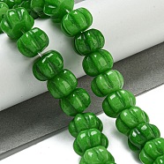 Natural Malaysia Jade Dyed Beads Strands, Pumpkin, 12x7.5~8mm, Hole: 1.4mm, about 25pcs/strand, 7.48~7.87''(19~20cm)(G-G142-A02-01)