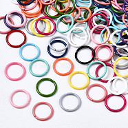 Spray Painted Iron Linking Rings, Quick Link Connectors, Ring, Mixed Color, 10.5x1mm, Inner Diameter: 8mm, about 250pcs/50g(X-IFIN-T017-03)