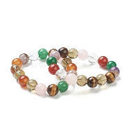Natural Mixed Wealth Stone Beaded Stretch Bracelets, Round, Beads: 12~12.5mm, Inner Diameter: 2-1/8 inch(5.4cm)(BJEW-D446-E-39)