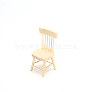 Mini Wood Dollhouse Furniture Accessories, for Miniature Living Room, Chair/Desk, Chair Pattern, 40x40x88mm(MIMO-PW0001-090A)