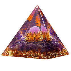 Amethyst Crystal Pyramid Decorations, Healing Angel Crystal Pyramid Stone Pyramid, for Healing Meditation, 50x50x55mm(JX073A)