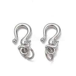 304 Stainless Steel S-Hook Clasps, with Jump Ring, Stainless Steel Color, 10x6x5mm, Hole: 3mm(SA-CBAF1D5-22P)