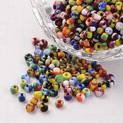 8/0 Opaque Colours Seep Glass Beads, Round Seed Beads, Mixed Color, 2.5~3x2~3mm, Hole: 0.8mm, about 15000pcs/450g(SEED-M007-M)
