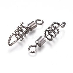 Stainless Steel Fishing Ball Bearing Swivel, with Brass Welded Rings, Stainless Steel Color, 33.5x8mm, Hole: 3.5mm(STAS-WH0017-01F)