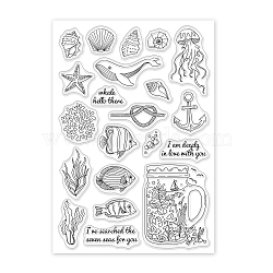 PVC Plastic Stamps, for DIY Scrapbooking, Photo Album Decorative, Cards Making, Stamp Sheets, Fish Pattern, 16x11x0.3cm(DIY-WH0167-56-251)