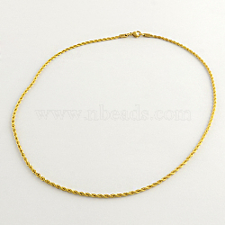 304 Stainless Steel Rope Chain Necklaces, Golden, 20.4 inch(51.8cm)(NJEW-R223-14)
