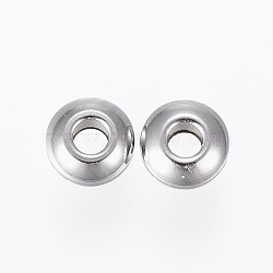 201 Stainless Steel Spacer Beads, Disc, Stainless Steel Color, 4x2mm, Hole: 1.5mm(STAS-H410-12P-C)