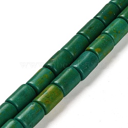 Synthetic Turquoise Beads Strands, Colunmn, Dyed, Dark Green, 12x8mm, Hole: 1.2mm, about 32pcs/strand, 15.35 inch(39cm)(G-C101-P01-01)