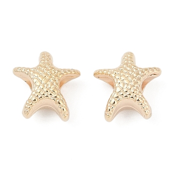 CCB Plastic European Beads, Large Hole Beads, Starfish, Golden, 13x12.5x7.5mm, Hole: 4.5~4.5mm