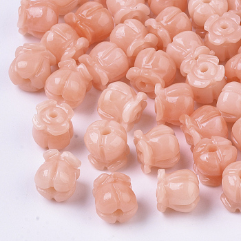 Synthetic Coral Beads, Dyed, Imitation Jade, Tulip, Light Salmon, 8.5x8mm, Hole: 1.5mm