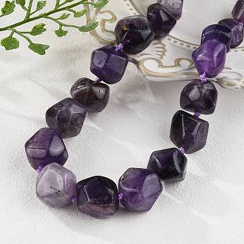 Natural Amethyst Nuggets Beaded Necklaces for Women Men, 20.08~21.26 inch(51~54cm)