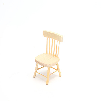 Mini Wood Dollhouse Furniture Accessories, for Miniature Living Room, Chair/Desk, Chair Pattern, 40x40x88mm