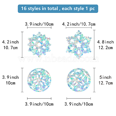 16 Sheets Waterproof PVC Colored Laser Stained Window Film Static Stickers(DIY-WH0314-081)-2