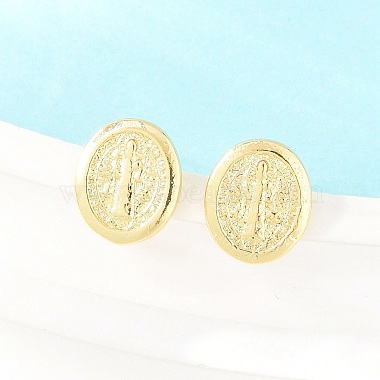 Religion Brass Stud Earrings(EJEW-F405-23F-G)-5