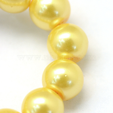 Baking Painted Pearlized Glass Pearl Round Bead Strands(X-HY-Q330-8mm-67)-3