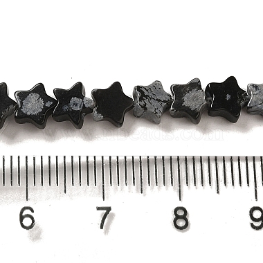 Natural Snowflake Obsidian Beads Strands(G-G085-B37-02)-4