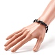 Natural Snowflake Obsidian Chip Bead Stretch Bracelets for Children(BJEW-JB06388-06)-3