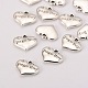 Wedding Theme Antique Silver Tone Tibetan Style Heart with Page Boy Rhinestone Charms(X-TIBEP-N005-14B)-2