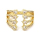 Brass Micro Pave Cubic Zirconia Cuff Rings for Women(RJEW-P129-04G)-3