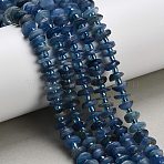 Natural Kyanite Beads Strands, Nuggets, with Seed Beads, Grade A, 7~11x7~11x1.5~5mm, Hole: 0.7~1mm, about 77~80pcs/strand, 15.35''~15.75''(39~40cm)(G-Z124-A04-02)