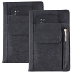 2Pcs PU Leather Book Cover, Notebook Wraps, Rectangle, Black, 217x155x19mm(AJEW-CP0006-97)