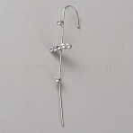 Platinum Brass Ear Wrap Crawler Hook Earrings for Women, Rectangle, 75x16mm(EJEW-WH0019-58A)