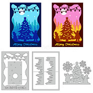 Christmas Theme Carbon Steel Cutting Dies Stencils, for DIY Scrapbooking, Photo Album, Decorative Embossing Paper Card, Stainless Steel Color, Mixed Shapes, 108~113x95~152x0.8mm, 3pcs/set(DIY-WH0309-1228)