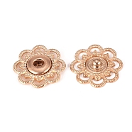 Alloy Snap Buttons, Sewing Accessories, Flower, Light Gold, 20.5x4mm, Hole: 3mm(SNAP-WH0001-01B)