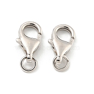 925 Sterling Silver Lobster Claw Clasps, Real Platinum Plated, 12x5x2mm(STER-C005-10P)