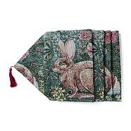Easter Theme Rabbit Polyester & Non-woven Fabric Knitted Table Runners, Placemats for Dining Table Decoration, Sea Green, 1940~1980x335~337x2~7mm(AJEW-G051-01A)