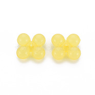Transparent Acrylic Beads, Dyed, Ten Shape, Yellow, 13x13x5mm, Hole: 1.5mm, about 1510pcs/500g(MACR-S373-02E-07)
