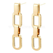 Brass Cable Chain Tassel Earrings, Nickel Free, Real 18K Gold Plated, 53x12mm, Pin: 0.8mm(KK-S356-352-NF)