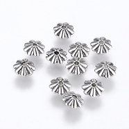 CCB Plastic Beads, Flower, Antique Silver, 6x3mm, Hole: 1mm(CCB-K003-02AS)